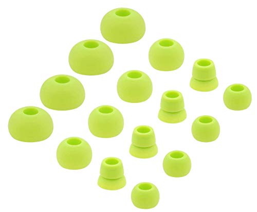 BLLQ Replacement Silicone Ear Tips Ear Buds Ear gels for Beats by dr dre Powerbeats 3 Wireless Stereo Earphones – 16PCS 8 Pairs with 4 Size Options （Green）
