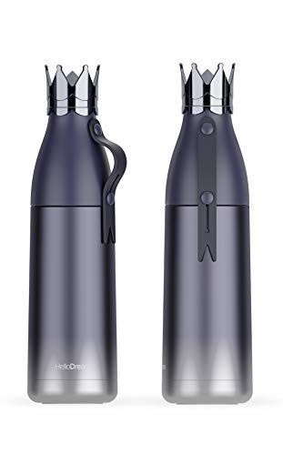 Yisinga Blue Crown thermos insulated stainless steel sports water bottle double wall vacuum Cup thermos flask with cup lid for drinks Gradient color creative thermos with cup on top for sports…