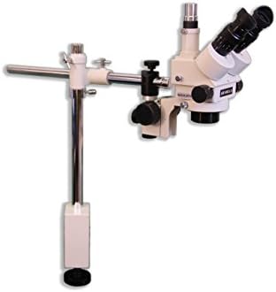Meiji Techno America EMZ-5TR+MA502+F+S4500 0.7x - 4.5x Trinocular Zoom Stereo Body, Eyepiece, Focus block, Table clamp stand