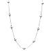 Swarovski Elements Simulated Pearls Station Illusion Sterling Silver Chain Necklace