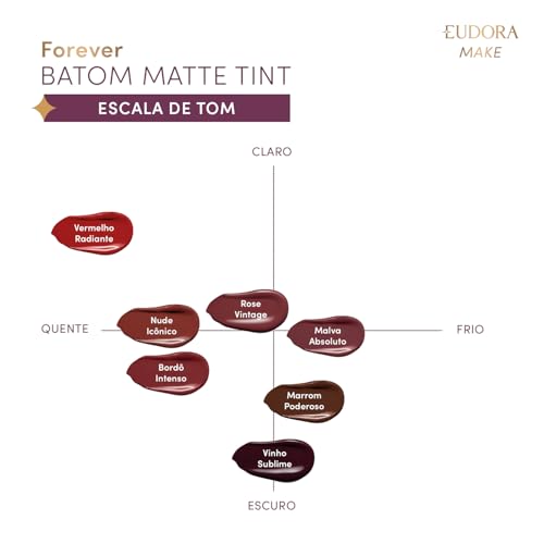 Eudora Make Forever Batom Líquido Nude Icônico Matte Tint 4ml