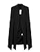 Irisie Women Structured Lapel Split Trench Longline Cape Blazer(L,Black)