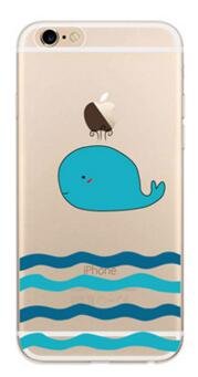 iPhone 7 Case(4.7inch),Blingy's Creative Design Funny Animal Transparent Clear Flexible Soft Slim Rubber Case for iPhone 7 (Cartoon Whale)
