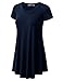 URBANCLEO Womens Round Neck Elong Tunic Top Mini T-Shirt Dress Navy 3XLARGE