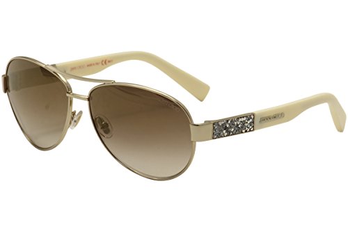 Jimmy Choo Sunglasses - Baba/S / Frame: Light Gold Lens: Brown Mirror Gold