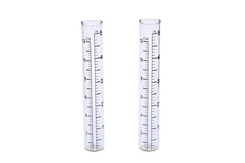 I-MART 2 Pcs Rain Gauge, Glass Tube Replacement for Outdoor Garden