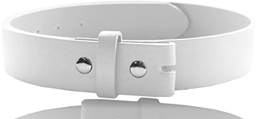 Eurosport Premium Thick Wide Leather Belt Strap - MAP01C - White Medium
