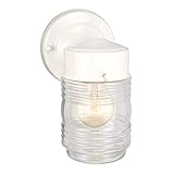 Design House 500181 Jelly Jar 1 Light Indoor/Outdoor Wall Light, White