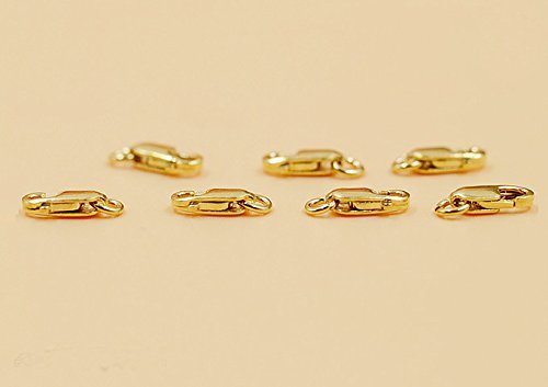 Fashionclubs 4pcs/set Yellow Gold Jewelry Lobster Clasp Bead Open Jump Ring (8mmx3mm)