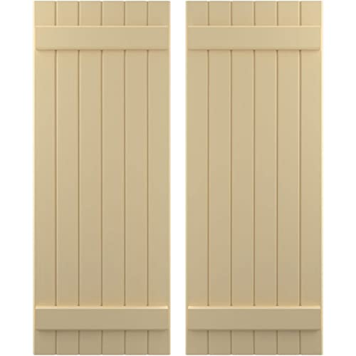 21"W x 42"H Americraft Six Board (2 Batten) Exterior Real Wood Joined Board-n-B…