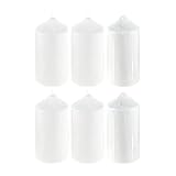 Mega Candles 6 pcs Unscented White Dome Top Pillar Candle, Economical One Time Use Event Wax Candles 3 Inch x 6 Inch, Wedding Receptions, Birthdays, Party, Celebrations, Florists, Churches & More
