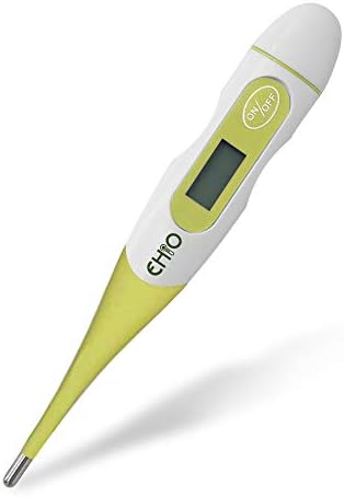 EHIO Digital Medical Thermometer, Fast Reading, Flexible Tip, Auto Turn Off, 1/100th Degree High Precision and Memory Recall, Perfect for Ovulation Tracking and Natural Family Planning