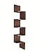 EWEI'S HomeWares 5-Tier Large Corner Wall Mount Shelf, Walnut