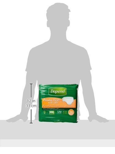 BRIEF, INCONT DEPENDS OVERNT MAX ABSRB SM/MED (UNITS PER PACK: 20)