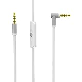 Monoy Replacement Beats Audio Cable + Inline Remote/Microphone for Beats by Dr. Dre Headphone SoloHD/Studio / Pro/Detox / Wireless - Compatible for Samsung S7 Note 5 LG V10 G5 iPhone 6s (White)