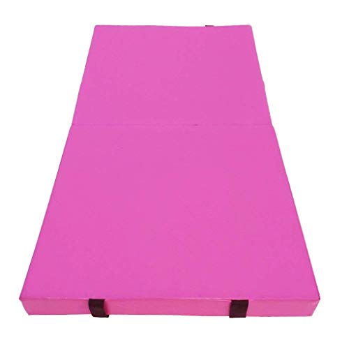 gymmatsdirect Gymnastics Tumbling Exercise Mat - 2" 4" Thick Folding Gym Mats Kids, Multiple Color/Size Choice (Pink (2 Sections), 3' x 6' x 4")