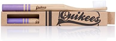 Quikees Bamboo Toothbrush - Brush Better - Natural Wooden Toothbrushes - Great for Oral Health - Men and Women - Eco Friendly - Adult size (Purple)