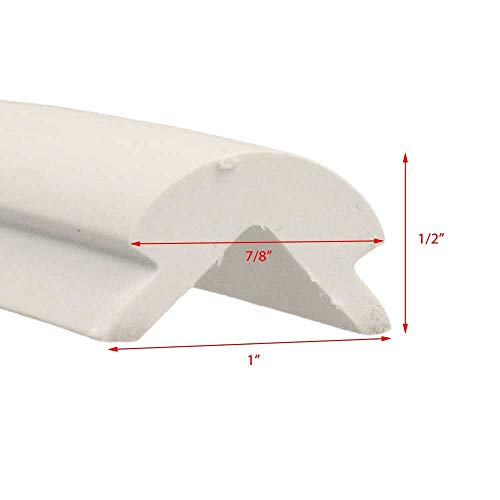 Flexible Vinyl Rub Rail Insert Size: 1" H x 0.5" W x 600" D, Color: Arctic White