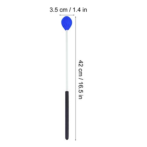 Marimba Mallets, Blue Sturdy Mushroom-Shaped Yarn Head Keyboard Musical Instruments Accessory Percussion Mallets with Fiberglass Handles for Beginners Marimba Playing - Thumbnail 4