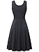 HUHOT Little Black Dresses for Women Funeral Cotton Dress for Women Tank Dress Sleeveless V Neck Summer Dress with Pockets Midi Flared Sun Dress