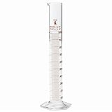 1000ml Graduated Cylinder, Borosilicate 3.3 Glass, Single Metric Scale, Karter Scientific 213I15 (Single)