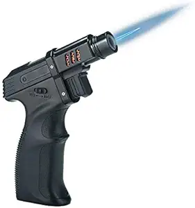 PROMISE Blow Torch Lighters Adjustable Flame Lock, Fathers Day Gifts, Cooking Cool Torch Lighters Camping Home Use Welding Chef Culinary (Black)