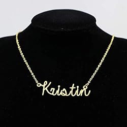 Awegift Personalized Name Necklace 18K Gold Plated