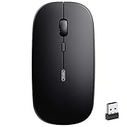 INPHIC Wireless Mouse for Laptop, 2.4G Slim Mouse 700mAh Rechargeable, Noiseless Computer Mouse with USB Receiver, 3…