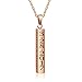 diamondidde Personalized Custom Message Names Pendant Necklace Unisex Stainless Steel Vertical Cuboid Bar Necklace