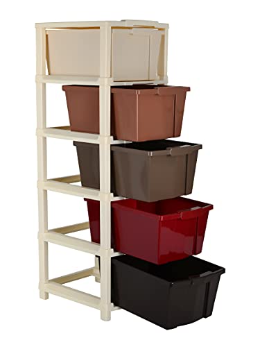 Joyful Studio 5 XL Plastic Modular Drawer System (Multicolour)