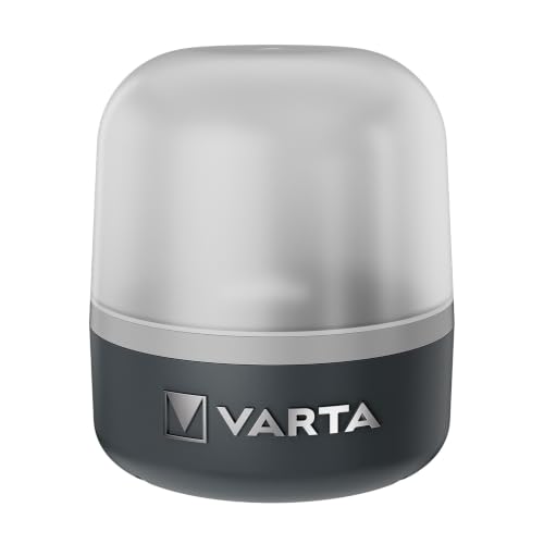 VARTA Campinglampe, Dynamo Camping Laterne L10RH, Handkurbel Lampe, 2 Lademoeglichkeiten: per Kurbel oder ueber USB Typ C, Spritzwassergeschuetzt (IP54) und stossfest, fuer Angeln, Outdoor, Stromausfall