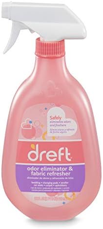 Dreft Fabric Refresher and Odor Eliminator Spray for Car Seat, Stroller, Crib Bedding, Baby Clothes, and More, 22 Fluid Oz (Pack of 4)