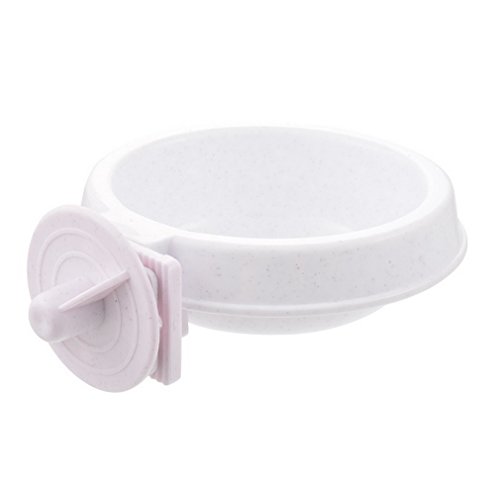 URIJK Cage Dog Bowl - Hanging Plastic Shallow Dog Bowl with Bolt Holder - Removable Water Food Feeder Bowl Dish Cage Coop Cup for Pet Cat Bird Puppy - Thumbnail 2