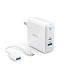 Anker USB C Charger with USB-C to USB Adapter, PowerPort II, UL Certified 49.5W Wall Charger with Foldable Plug, PD for MacBook, iPhone XS/Max/XR/X/8/7/6/Plus, PowerIQ 2.0 for S9/S8/Plus and More