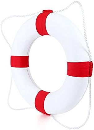 Ganesa Deepak Lifebuoy 52cm/20.5inch Diameter Welcome Cloth Decorative Life Ring, Buoy Home Wall Nautical Decor(red)