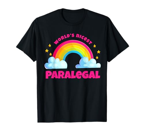 Worlds Nicest Paralegal Design Rainbow Retro Funny Paralegal T-Shirt