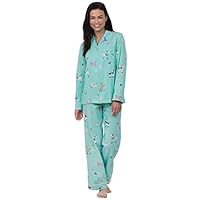 PajamaGram Womens Pajamas Soft Cotton - Dog Pajamas for Women, Blue, M, 8-10