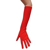 Red Costume Gloves (Elbow Length) ~ Halloween Costume Accessories (STC12079)