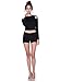 HIKA Women's Fashion Long sleeve Stretchy Off-shoulder Crop Top Medium Black