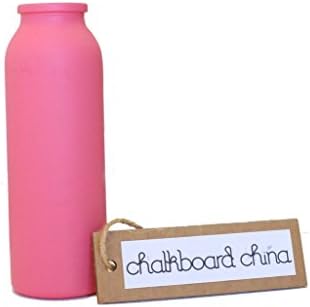 Chalkboard Vase, Cylinder, Pink, Glass Decorative Flower Centerpiece by Chalkboard China