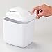 mDesign Plastic Square Mini Wastebasket Trash Can with Swing Lid for Bathroom Vanity, Makeup Table, Inside Cabinet, Cupboard - Holds Garbage, Waste, Recycle - Aura Collection - 2 Pack - White