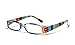 Calabria R576 Colorful Stripe Reading Glasses Tinted Sun or Clear Lens Women Trendy Readers Lightweight w/Soft Slip In Case
