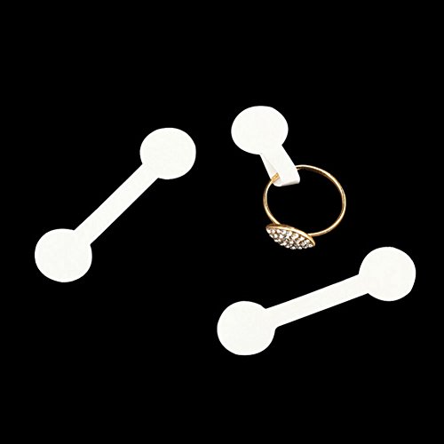 AKOAK 100 Pcs/Lot 1.3cm x 5cm Blank Round White Paper Price Tag Labels Necklace Ring Jewelry Display Cards Labels Ring Sticker Hangtags