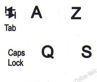 NETBOOK FRENCH AZERTY KEYBOARD STICKERS WHITE BACKGROUND FOR MINI LAPTOPS