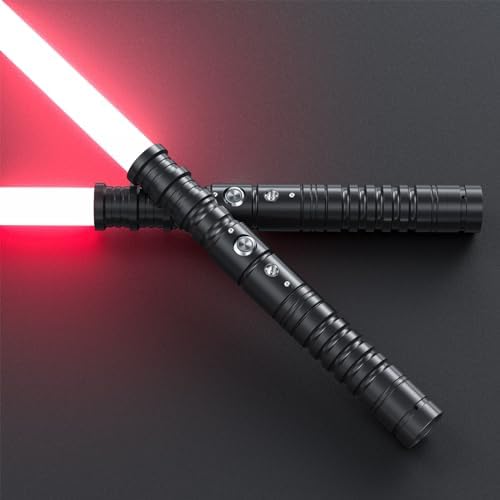 Smautop Lightsaber for Kids and Adults 2 in 1 RGB 11 Color USB Rechargeable Metal Handle Black Sword Suitable for Halloween Christmas Cosplay（Black)
