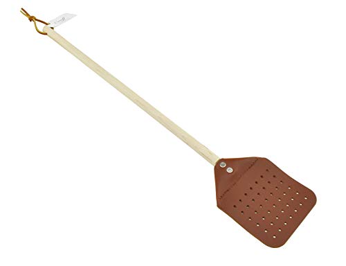 Cauff Heavy Duty Leather Fly Swatter with Wooden Handle 20 inch
