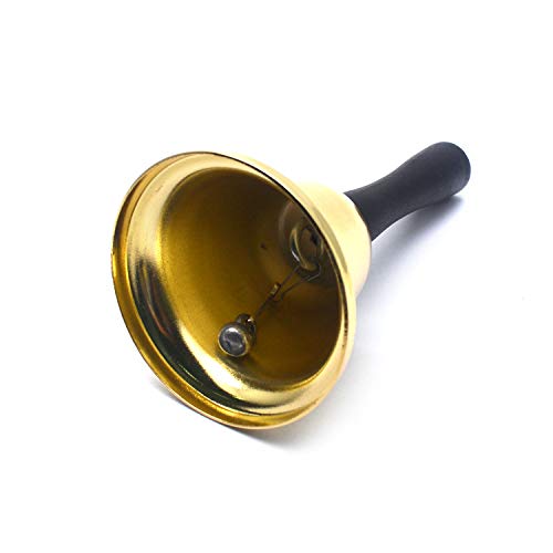 Karcy Call Bell Tea Hand Bell Iron Gold Calling Bells for Christmas Decoration 4.4"x 2.6" Pack of 4