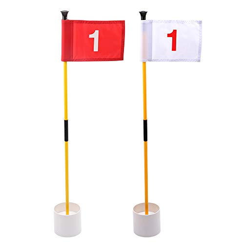 KINGTOP Golf Flags for Yard, Putting Green Pin Flags, Portable Golf Flagsticks with Hole Cup Set, 3 feet, Gifts, Thanksgiving, Halloween, Family, Children, Kids