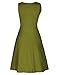 KILIG Women's Casual V Neck Solid Sundresses Aline Sleeveless Summer Midi Dress with Pocket (B9-Green, Medium)