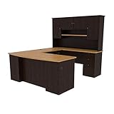 Bestar Manhattan U-shaped Workstation, Secret Maple/Chocolate